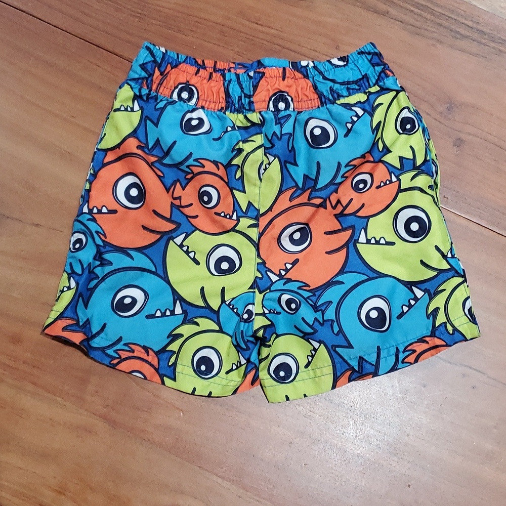 Toddler Swim Paranha Fish Print Shorts/Trunks •18-24 Months
